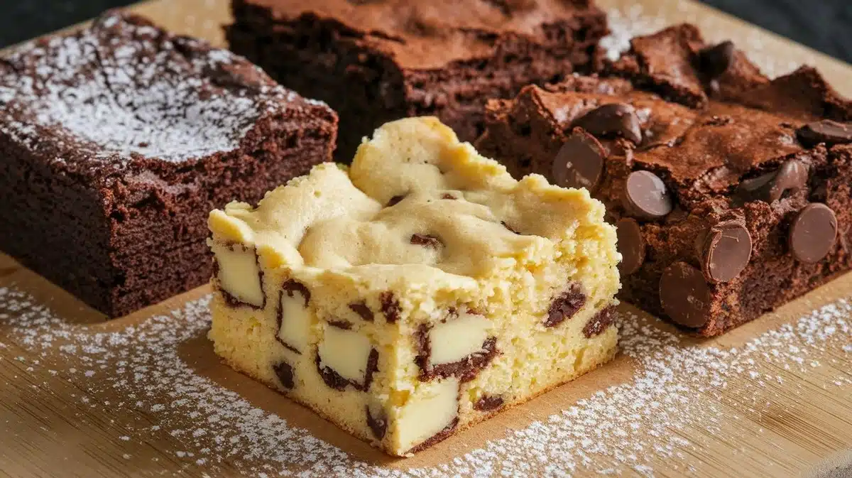 three types of brownies