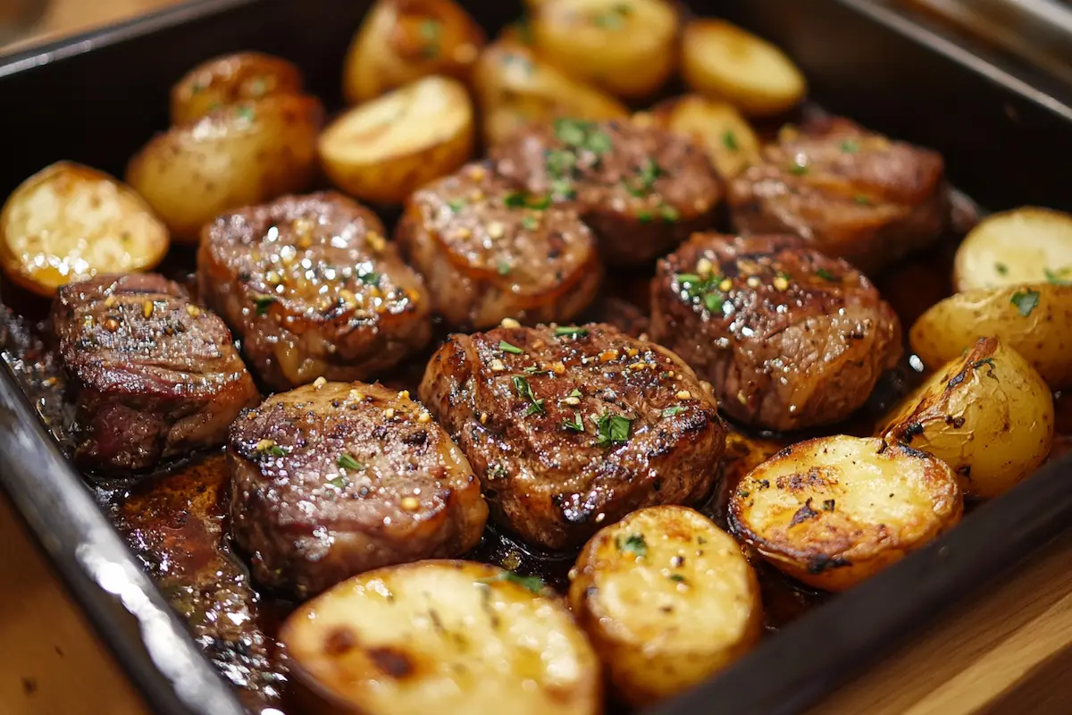 Garlic Butter Steak Bites and Potatoes: The Perfect One-Pan Dinner
