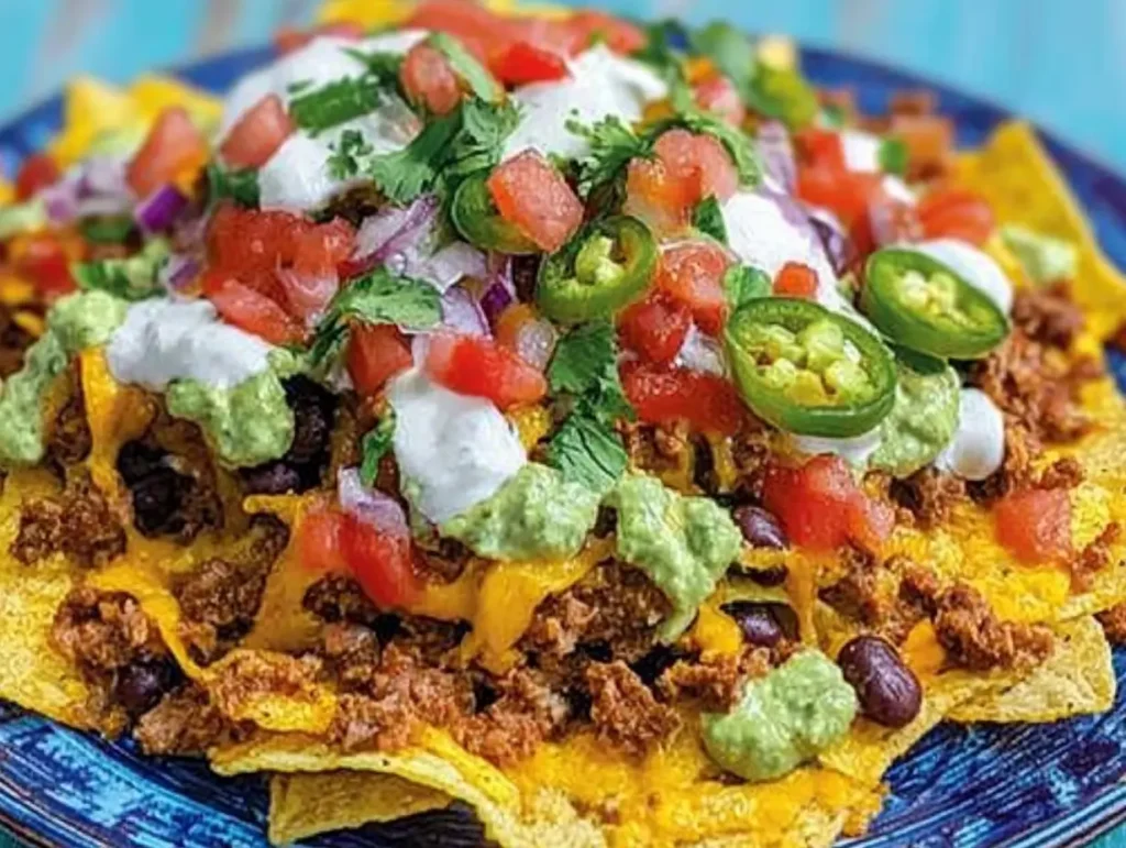 What are the layers for nachos?