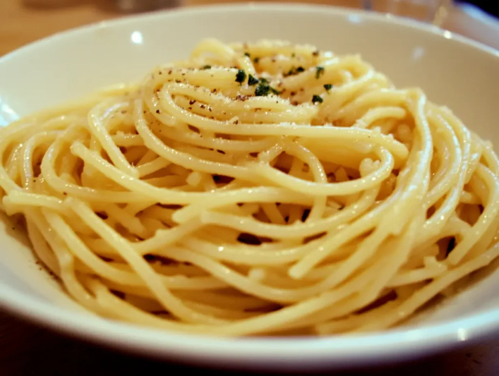 What do you put on top of plain pasta?